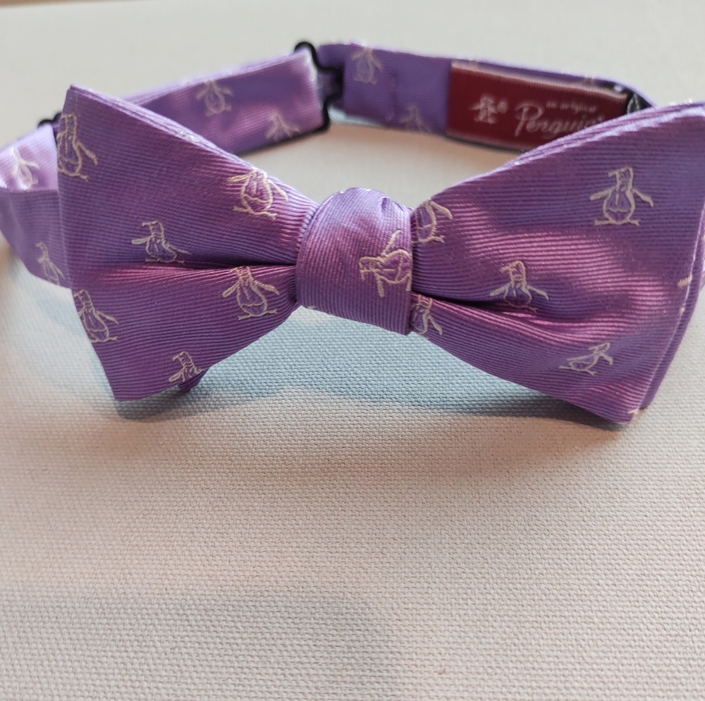 ORIGINAL PENGUIN Silk Bow Tie Mauve Unisex 💜